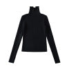 Elastic slim fit high neck long sleeved sweater