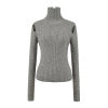 Elastic slim fit high neck long sleeved sweater